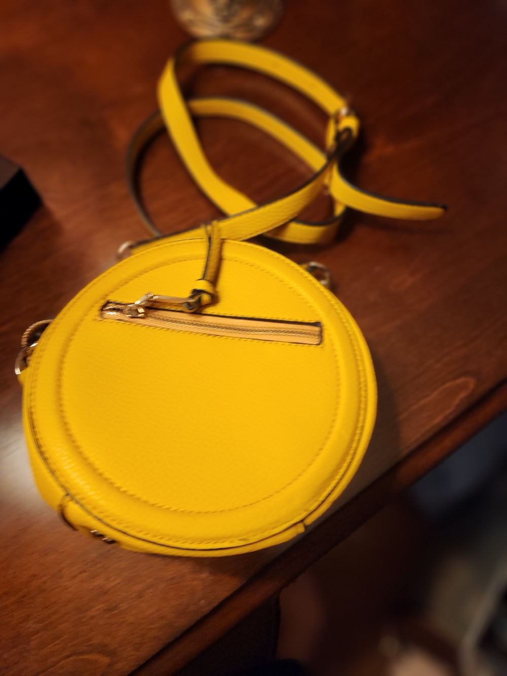 Source Unknown Yellow Round Crossbody Bag